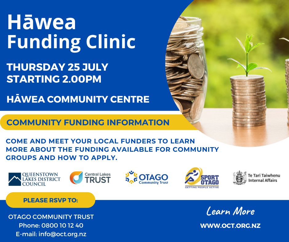 Hāwea Funding Clinic - 25th July